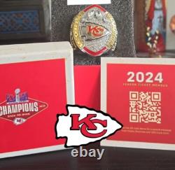 Kansas City Chiefs STH Season Ticket Paperweight Super Bowl LVIII Ring + Box
