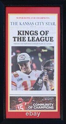 Kansas City Chiefs SUPER BOWL 57 Original Star Framed Newspaper Patrick Mahomes