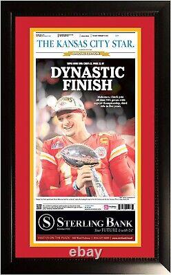 Kansas City Chiefs SUPER BOWL 58 Original Star Framed Newspaper Patrick Mahomes