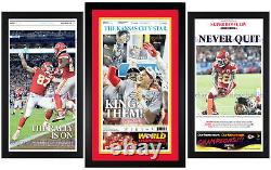 Kansas City Chiefs SUPER BOWL Champions Set of 3 Framed Original Newspapers