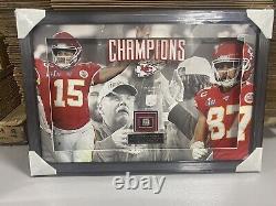 Kansas City Chiefs Shadowbox Framed Super Bowl LIV Championship Ring 20x31