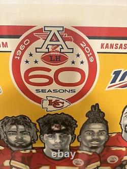 Kansas City Chiefs Signed Print 2019 Playoffs 60th Anniversary SUPER BOWL CHAMPS