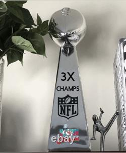 Kansas City Chiefs Super Bowl 18 Replica Lombardi Trophy 3X Champs Version C