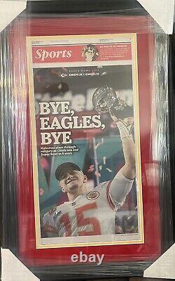 Kansas City Chiefs Super Bowl 57 Champions Framed Newspaper Andy Reid Kelce Bowl