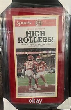 Kansas City Chiefs Super Bowl 58 Champions Framed Newspaper Andy Reid Mahomes