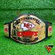 Kansas City Chiefs Super Bowl Championship Belt Black Leather Adult Size 2mm