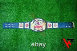 Kansas City Chiefs Super Bowl Championship Belt Black Leather Adult size 2mm