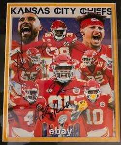 Kansas City Chiefs Super Bowl Dynasty Mahomes, Reid, Kelce & Jones Autographed