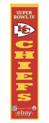 Kansas City Chiefs Super Bowl IV Heritage Banner Embroidered Wool 8x32