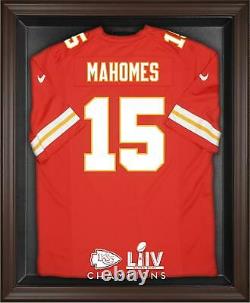 Kansas City Chiefs Super Bowl LIV Champions Brown Frmd Jersey Logo Display Case