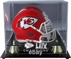 Kansas City Chiefs Super Bowl LIV Champions Golden Classic Mini Helmet Logo Disp