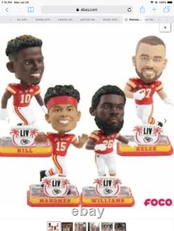 Kansas City Chiefs Super Bowl LIV Champions Mini Bobblehead Set Patrick Mahomes