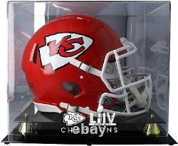 Kansas City Chiefs Super Bowl LIV Champs Golden Classic Helmet Logo Display Case