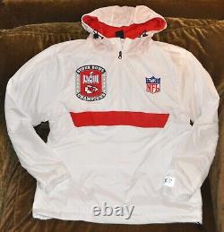 Kansas City Chiefs Super Bowl LVIII HOODED 1/4 zip jacket Men's MEDIUM NEW w tag