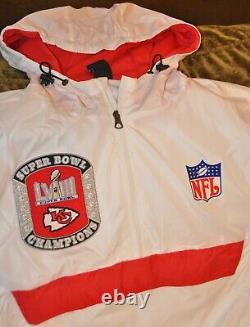 Kansas City Chiefs Super Bowl LVIII HOODED 1/4 zip jacket Men's MEDIUM NEW w tag