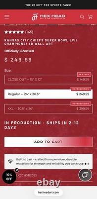 Kansas City Chiefs Super Bowl LVII Hexhead Art Metal Sign