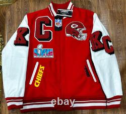 Kansas City Chiefs Super Bowl LVII Varsity Jacket NFL Pro Line Red White Letterm