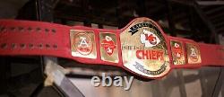 Kansas City Chiefs Superbowl Championship Leather title belt Adult size 2mm NEW