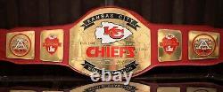 Kansas City Chiefs Superbowl Championship Leather title belt Adult size 2mm NEW
