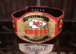 Kansas City Chiefs Superbowl Championship Leather title belt Adult size 2mm NEW