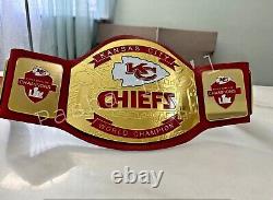 Kansas City Chiefs Superbowl Championship NFL Leather title belt Adult size 4mm