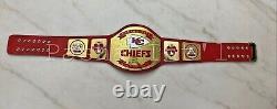 Kansas City Chiefs Superbowl Championship NFL Leather title belt Adult size 4mm