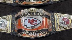 Kansas City Chiefs Superbowl Championship Title Belt NFL Stacked Plated Belt