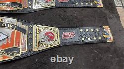 Kansas City Chiefs Superbowl Championship Title Belt NFL Stacked Plated Belt