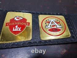 Kansas City Chiefs Superbowl NFL Championship leather Title Belt Adult Size 2mm