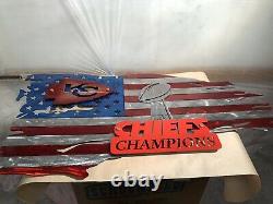 Kansas City Chiefs Tattered Flag SuperBowl Champions Champs KC American Flag USA
