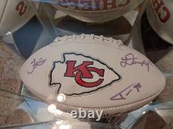 Kansas City Chiefs Team Signed Super Bowl Football Mahomes Kelce Hill autographs