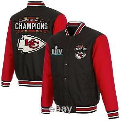 Kansas City Chiefs Varsity LIV Super Bowl Champions Black/Red Poly-Twill Jacket