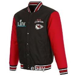 Kansas City Chiefs Varsity LIV Super Bowl Champions Black/Red Poly-Twill Jacket