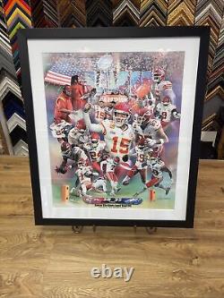 Kansas City chiefs Super Bowl poster framed 26x30