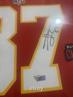 Kc Chiefs Super-bowl Champion Travis Kelce Autographed Custom Framed Jersey Cert