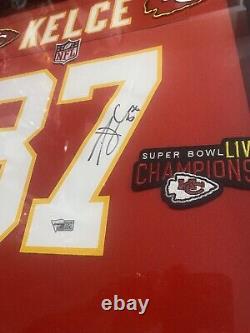 Kc Chiefs Super-bowl Champion Travis Kelce Autographed Custom Framed Jersey Cert