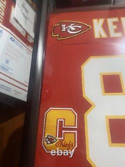 Kc Chiefs Super-bowl Champion Travis Kelce Autographed Custom Framed Jersey Cert