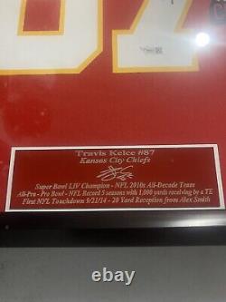 Kc Chiefs Super-bowl Champion Travis Kelce Autographed Custom Framed Jersey Cert