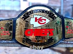 Kc Kansas City Chiefs NFL Super Bowl Championship Belt Adult Size 2mm Metal