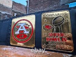 Kc Kansas City Chiefs NFL Super Bowl Championship Belt Adult Size 2mm Metal