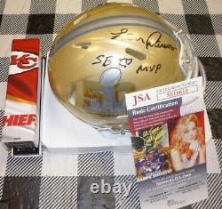 LEN DAWSON KC CHIEFS QB Signed 50th Super Bowl Mini Helmet (JSA Authenticated)