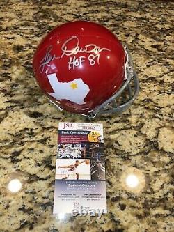 LEN DAWSON Signed DALLAS TEXANS CHIEFS Helmet Hall Of Fame Super Bowl QB JSA