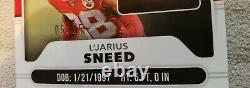 L'jarius Sneed 2020 Panini Obsidian Yellow Gold /25 Rookie Auto Refractor Chiefs