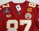 Large 44 Travis Kelce #87 Super Bowl Lviii 58 Vapor Fuse Elite Jersey Red Chiefs