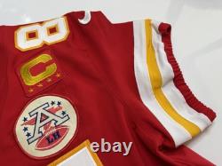 Large 44 Travis Kelce #87 Super Bowl LVIII 58 Vapor FUSE Elite Jersey Red Chiefs