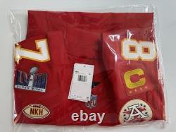Large 44 Travis Kelce #87 Super Bowl LVIII 58 Vapor FUSE Elite Jersey Red Chiefs