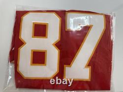 Large 44 Travis Kelce #87 Super Bowl LVIII 58 Vapor FUSE Elite Jersey Red Chiefs