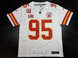 Large Chris Jones #95 Vapor FUSE Jersey Super Bowl LIX 59 Elite Quality Chiefs