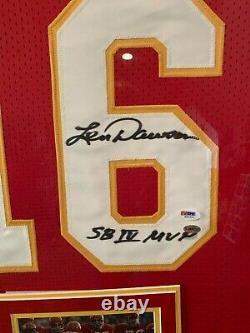 Len Dawson Chiefs Framed 35x44 Autographed Superbowl IV MVP Jersey COA from PSA