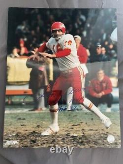 Len Dawson Signed 16x20 Kansas City Chiefs NFL Super Bowl 4 MVP HOF In Person